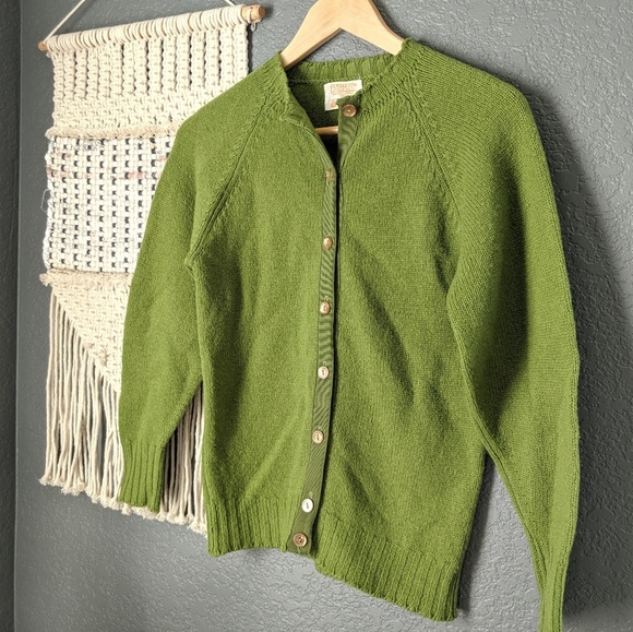 Pendleton Sweaters - Vintage Pendleton Wool Green Cardigan